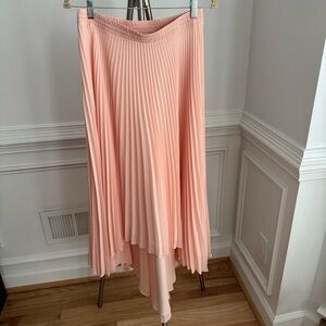 Chelsea & Violet Elegant Pleated Soft Peach Asymmetrical Midi Skirt Size Medium